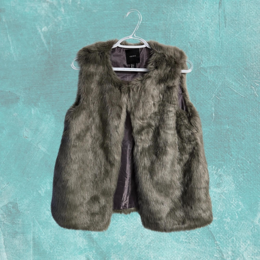 Faux Fur Vest Gray / Forever 21
